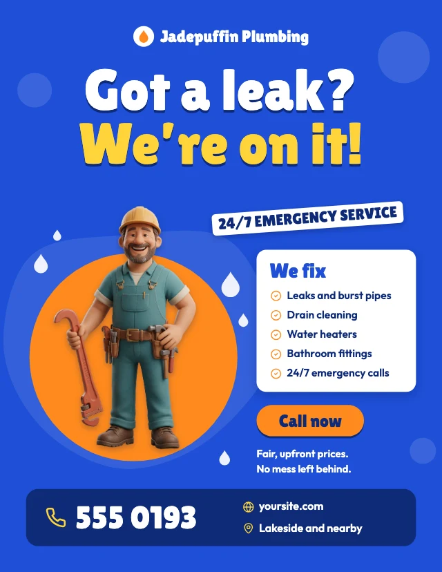 Plumbing services flyer template