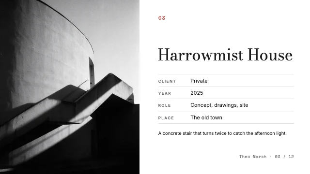 Portfolio project slide template