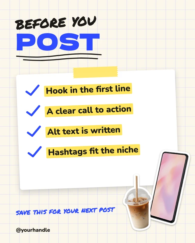 Posting checklist post template