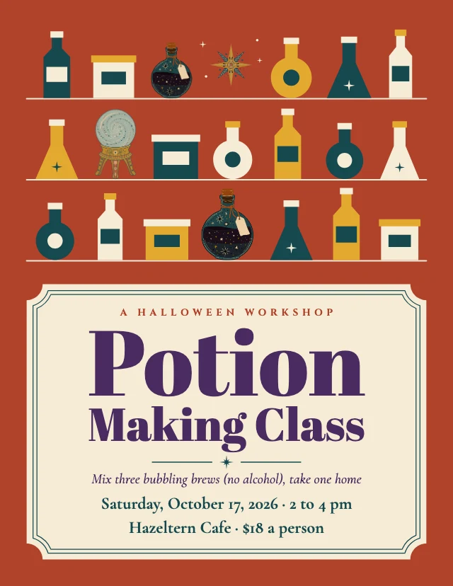Potion making class flyer template