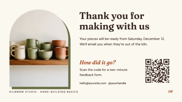 Pottery workshop presentation template, page 8 of 8