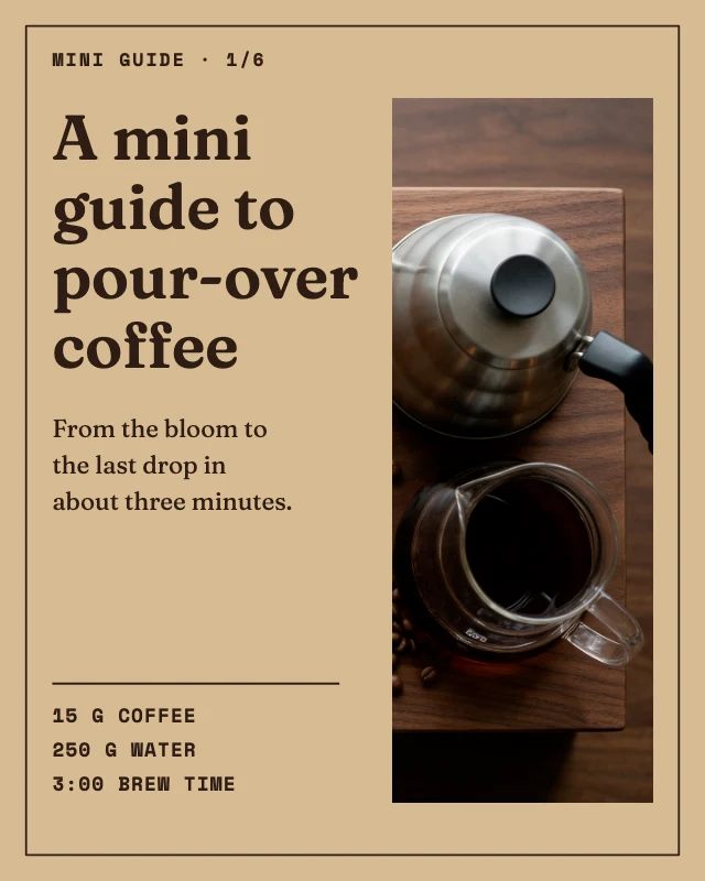 Pour-over coffee mini guide template