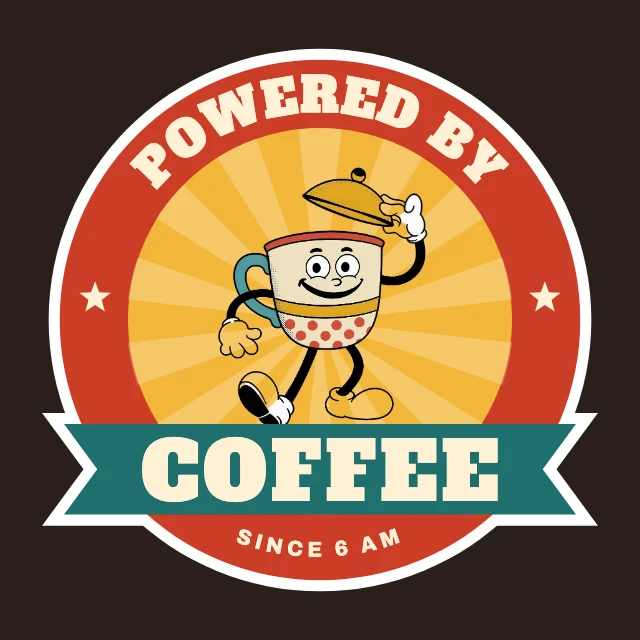 Powered by coffee sticker template
