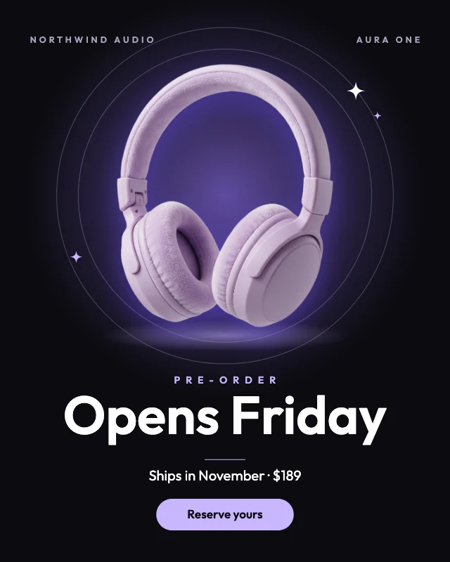 Pre-order announcement post template