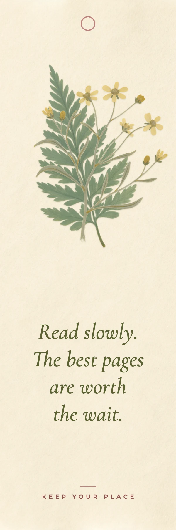 Pressed flower quote bookmark template