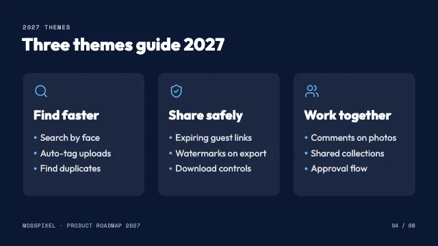 Product roadmap presentation template, page 4 of 8