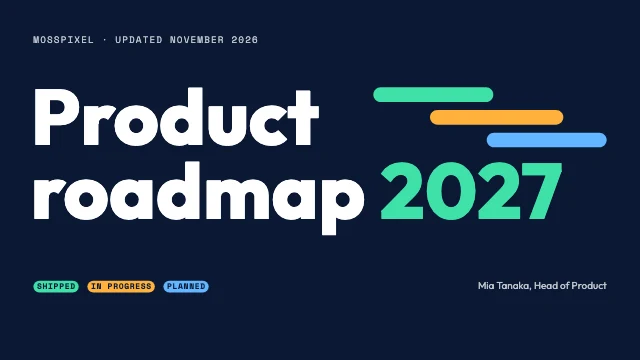 Product roadmap presentation template