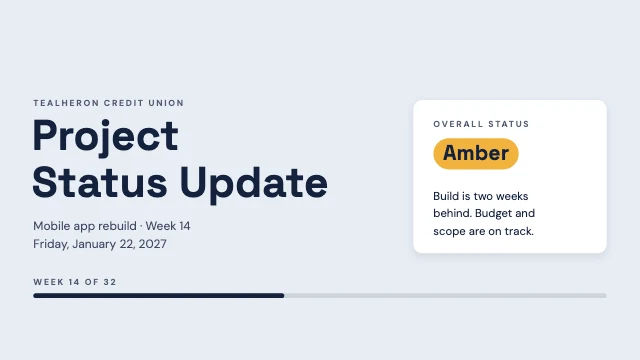 Project status update presentation template