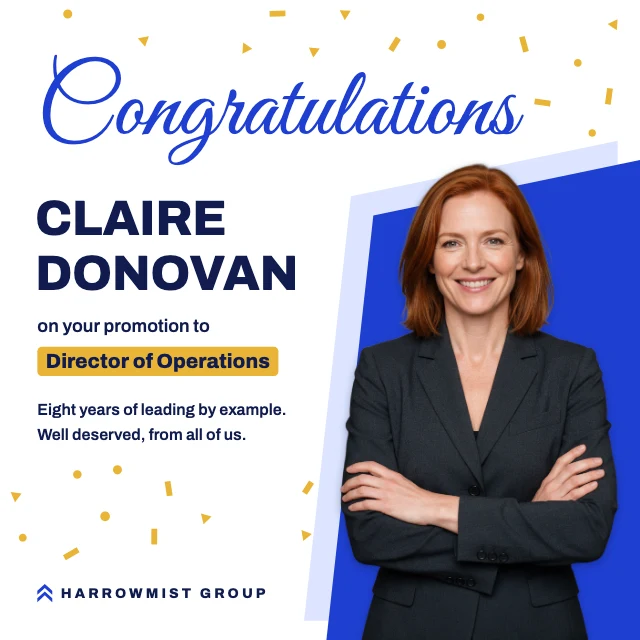 Promotion congratulations LinkedIn post template