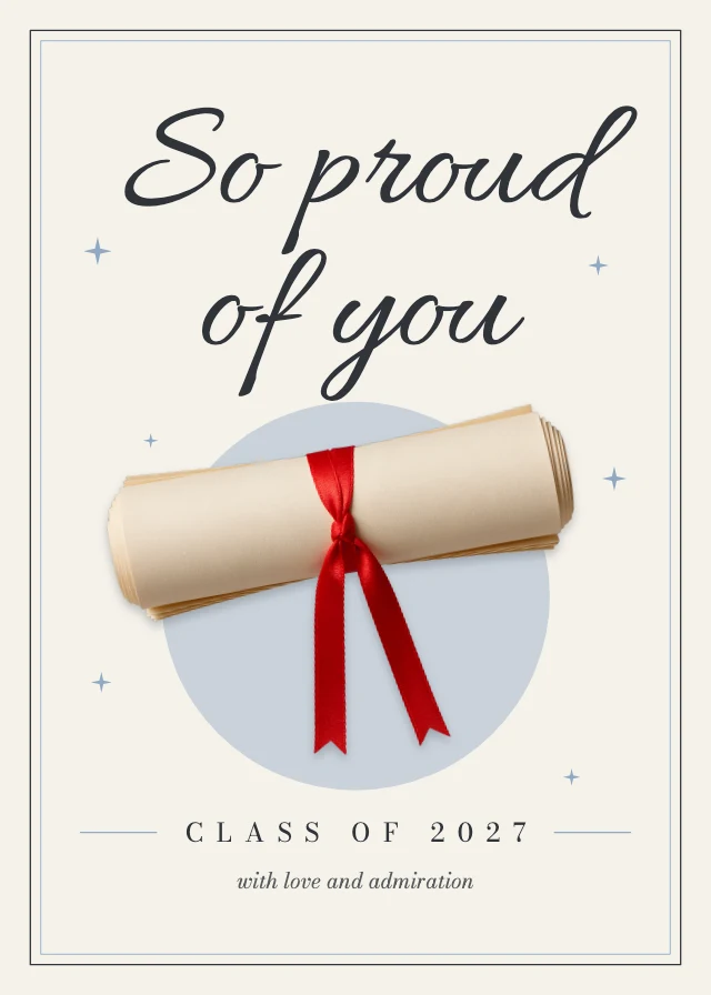 Proud of you graduation card template