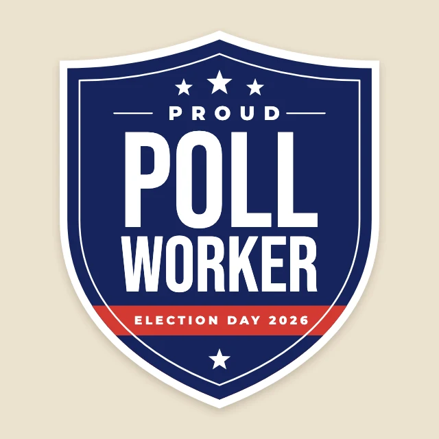 Proud poll worker sticker template