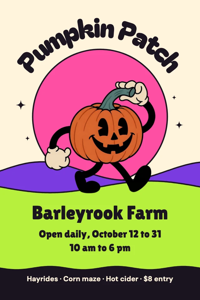 Pumpkin patch poster template