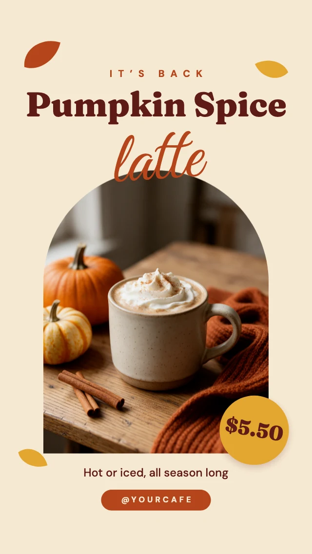 Pumpkin spice latte story template