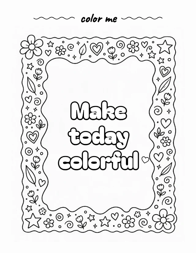 Quote coloring page template