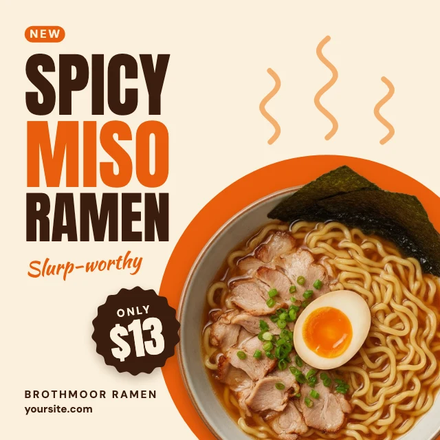 Spicy ramen Instagram post template