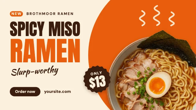 Spicy ramen X ad template