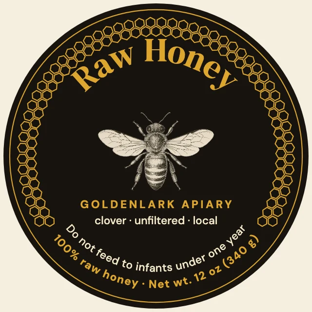 Raw honey jar label template