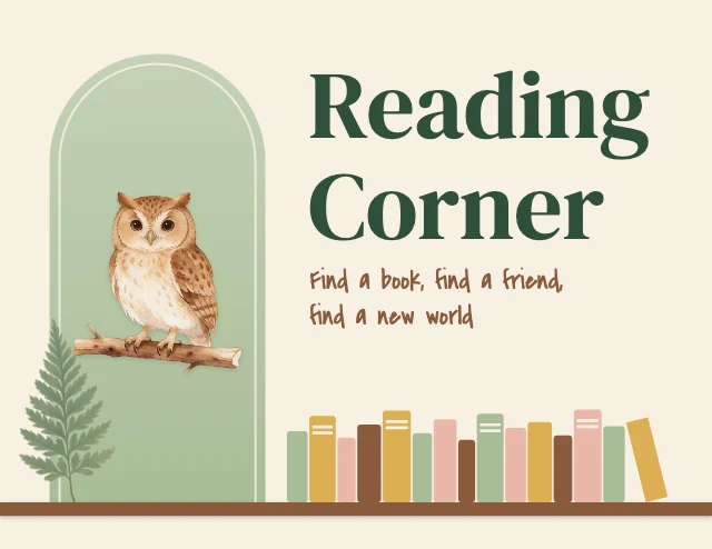 Reading corner sign template