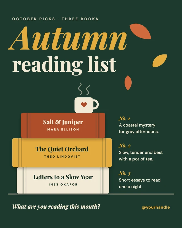 Reading list book stack post template