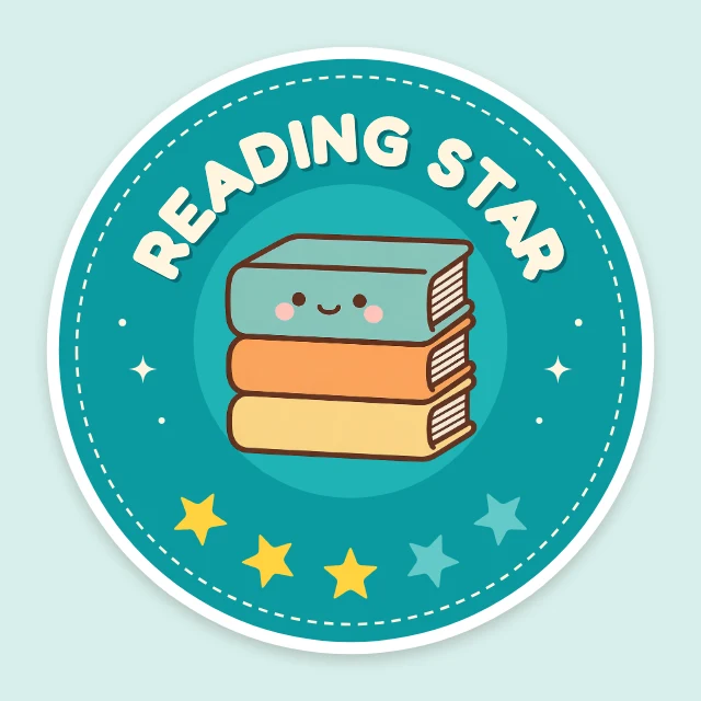 Reading star sticker template