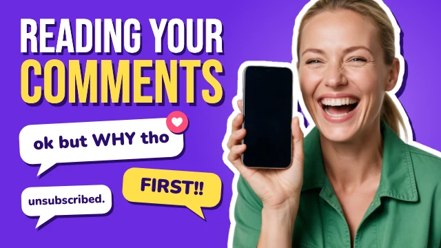 Reading your comments YouTube thumbnail template