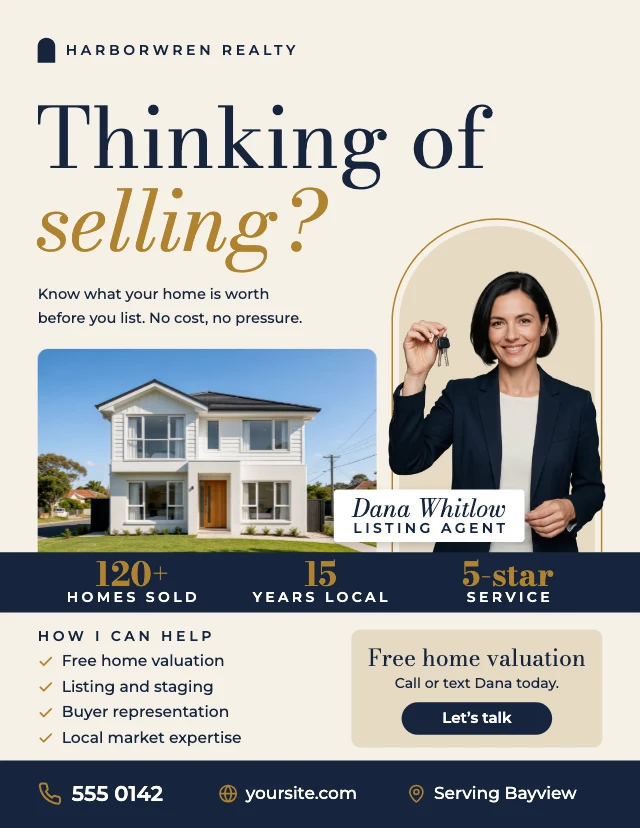 Real estate agent flyer template