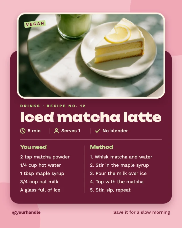 Recipe card post template