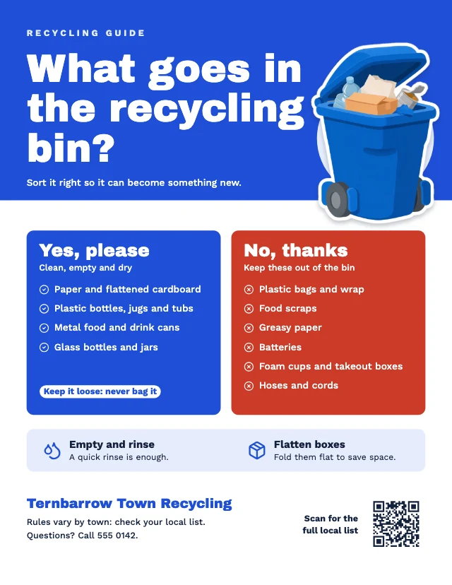 Recycling guide infographic template