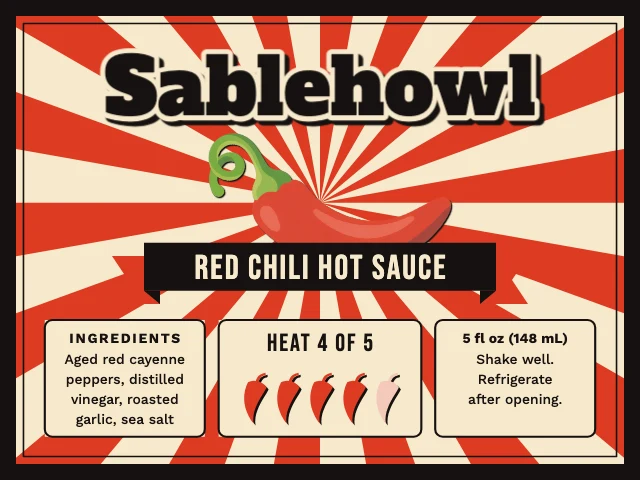 Hot sauce bottle label template