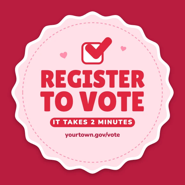 Register to vote sticker template