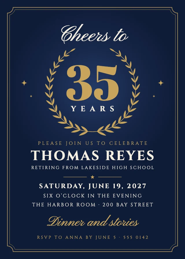 Retirement party invitation template