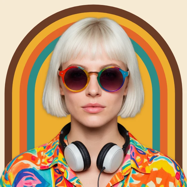 Retro 70s profile picture template