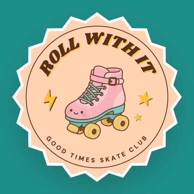 Roll with it skate sticker template