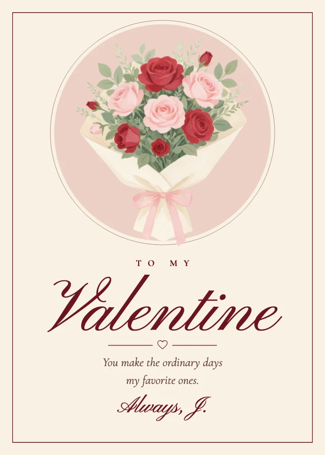 Roses Valentine’s Day card template