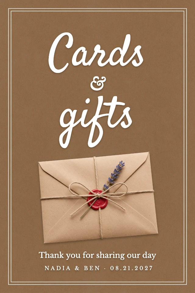 Cards and gifts sign template