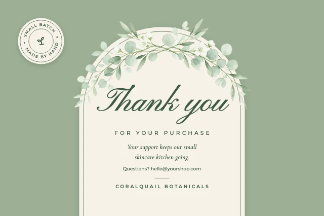 Thank you for your purchase card template