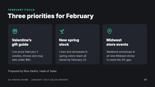 Sales report presentation template, page 7 of 7