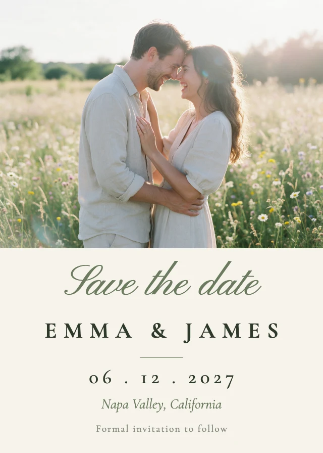 Save the date card template