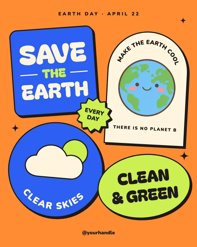 Save the Earth sticker post template
