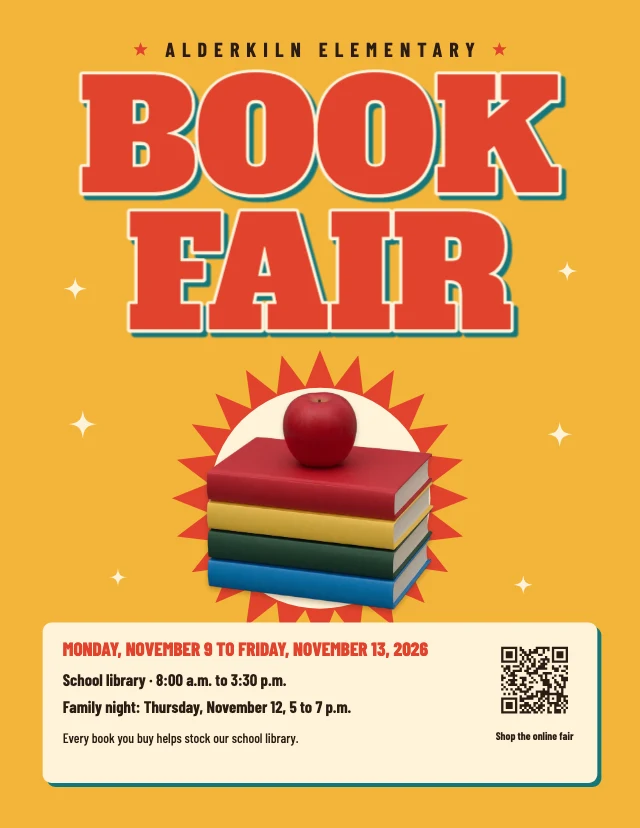 School book fair flyer template