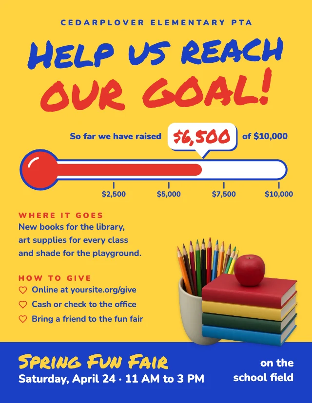 School fundraiser flyer template
