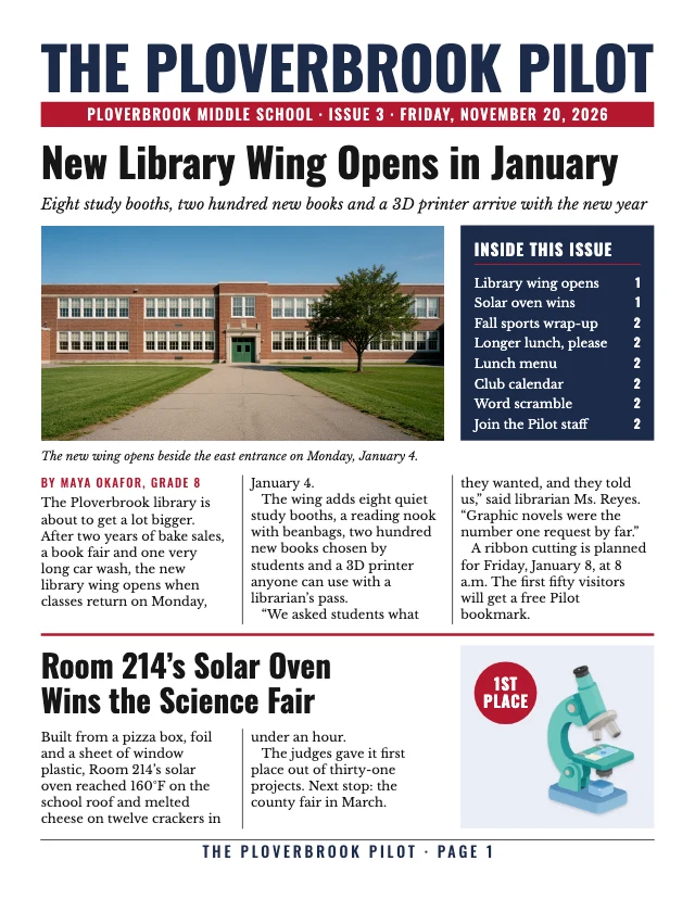 School newspaper template