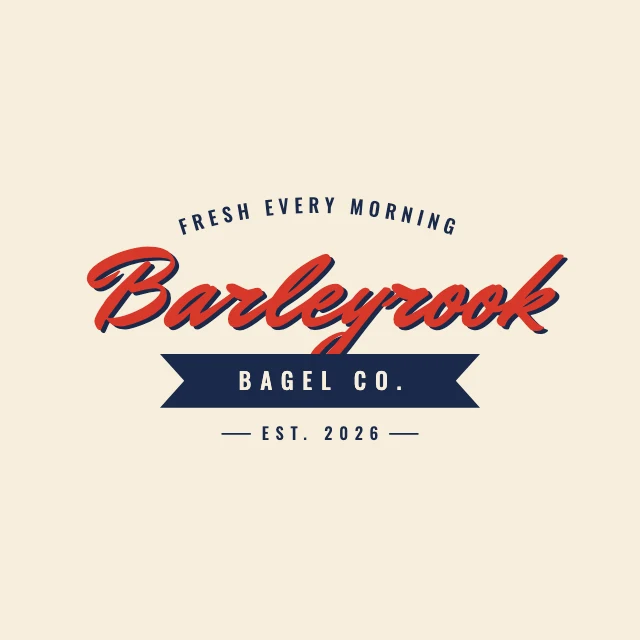 Script ribbon banner logo template