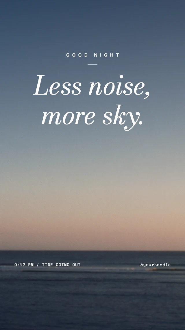 Good night quote story template