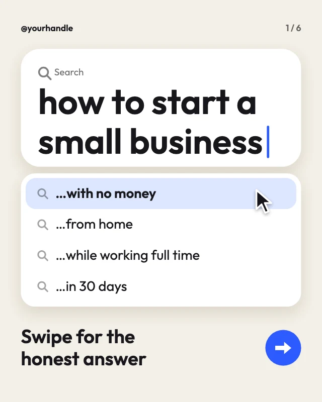 Search bar question post template