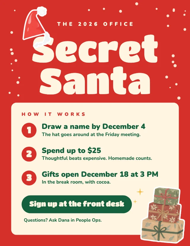Secret Santa flyer template