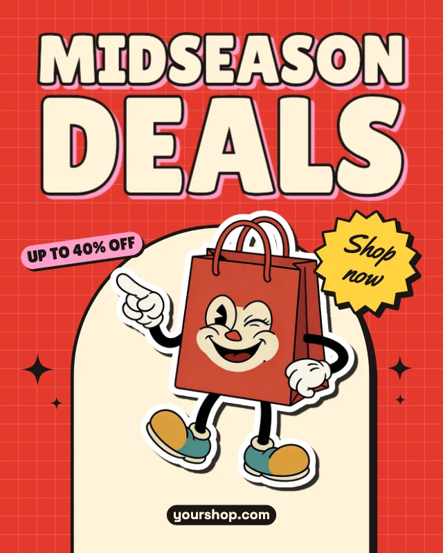 Midseason deals mascot post template