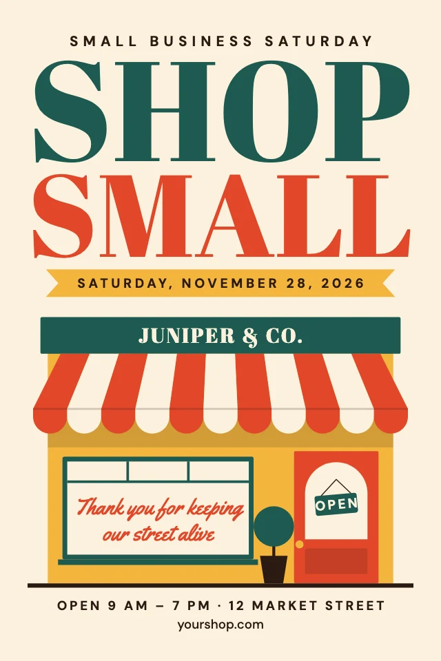 Shop Small Saturday poster template