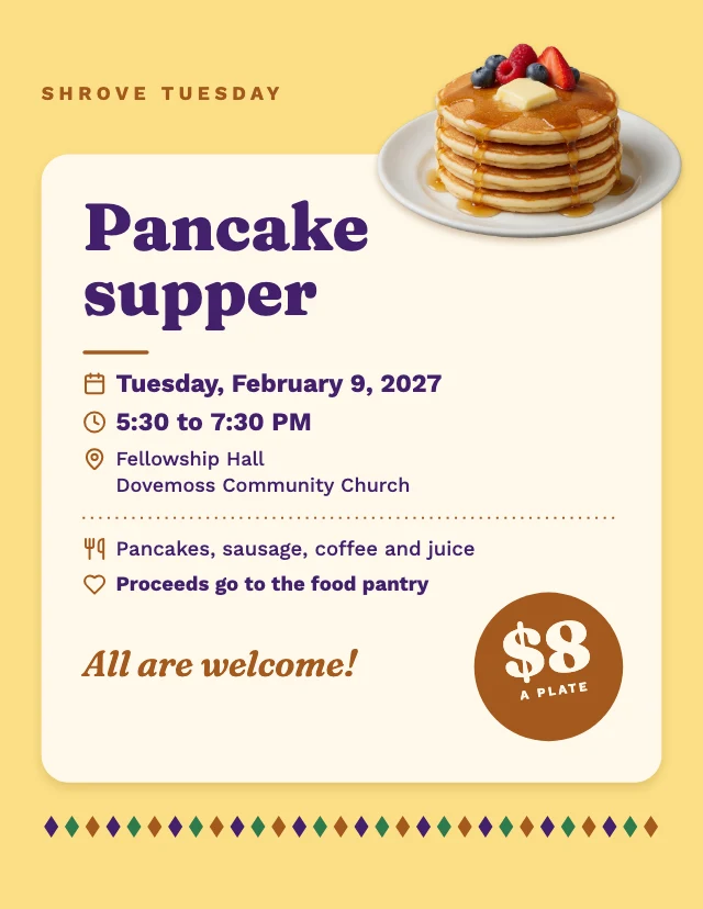 Pancake supper flyer template