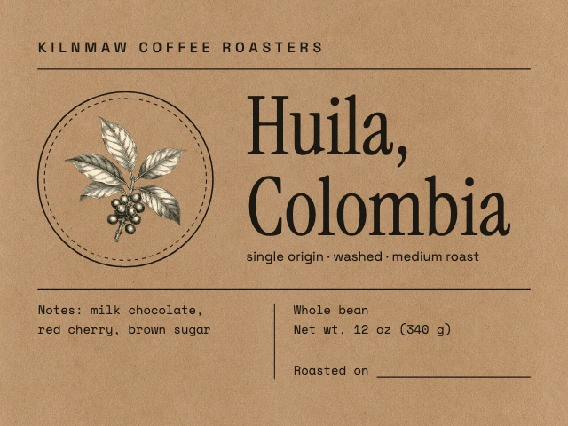 Coffee bag label template